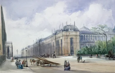 Zuidoostelijke aanblik van het 1862 Exhibition Building, langs Cromwell Road